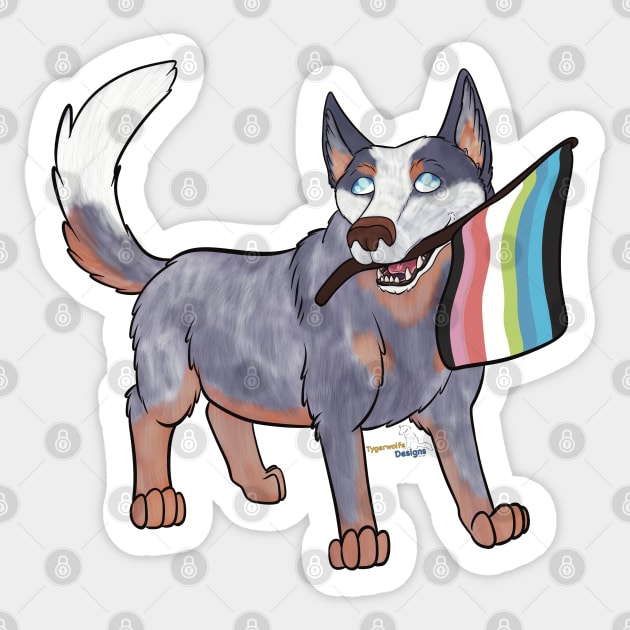 Pride Doggos: Queer Queensland Heeler Sticker by tygerwolfe